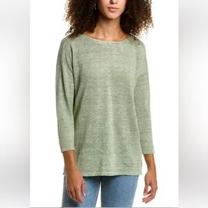 J.MCLAUGHLIN Alva Linen Crewneck Sweater Linen Sage Green Size S